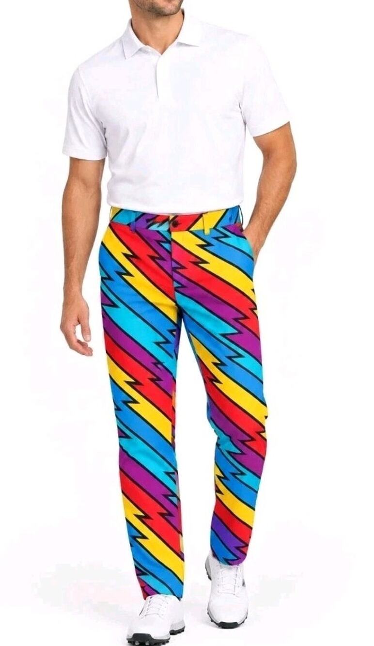 Loudmouth ~Nen's Size 38×30~ Multicolor Golf Pants Cotton Blend.